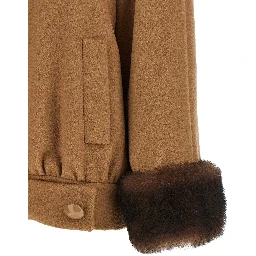 Brown Lamb Fur Bomber