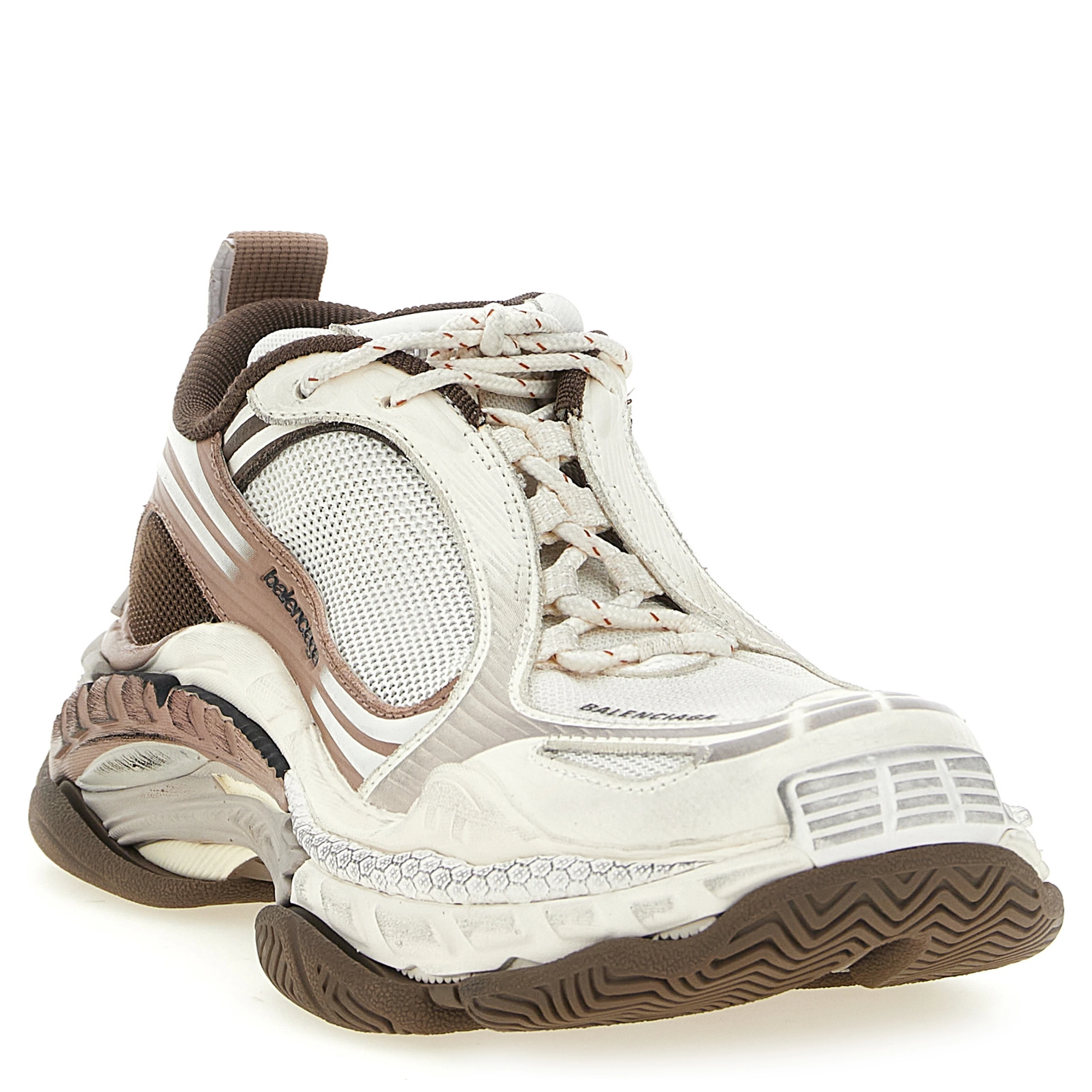 Brown Polyethylene Athletic Sneakers