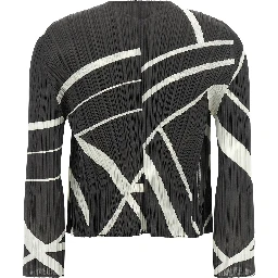 Bicolor Polyester Cardigan