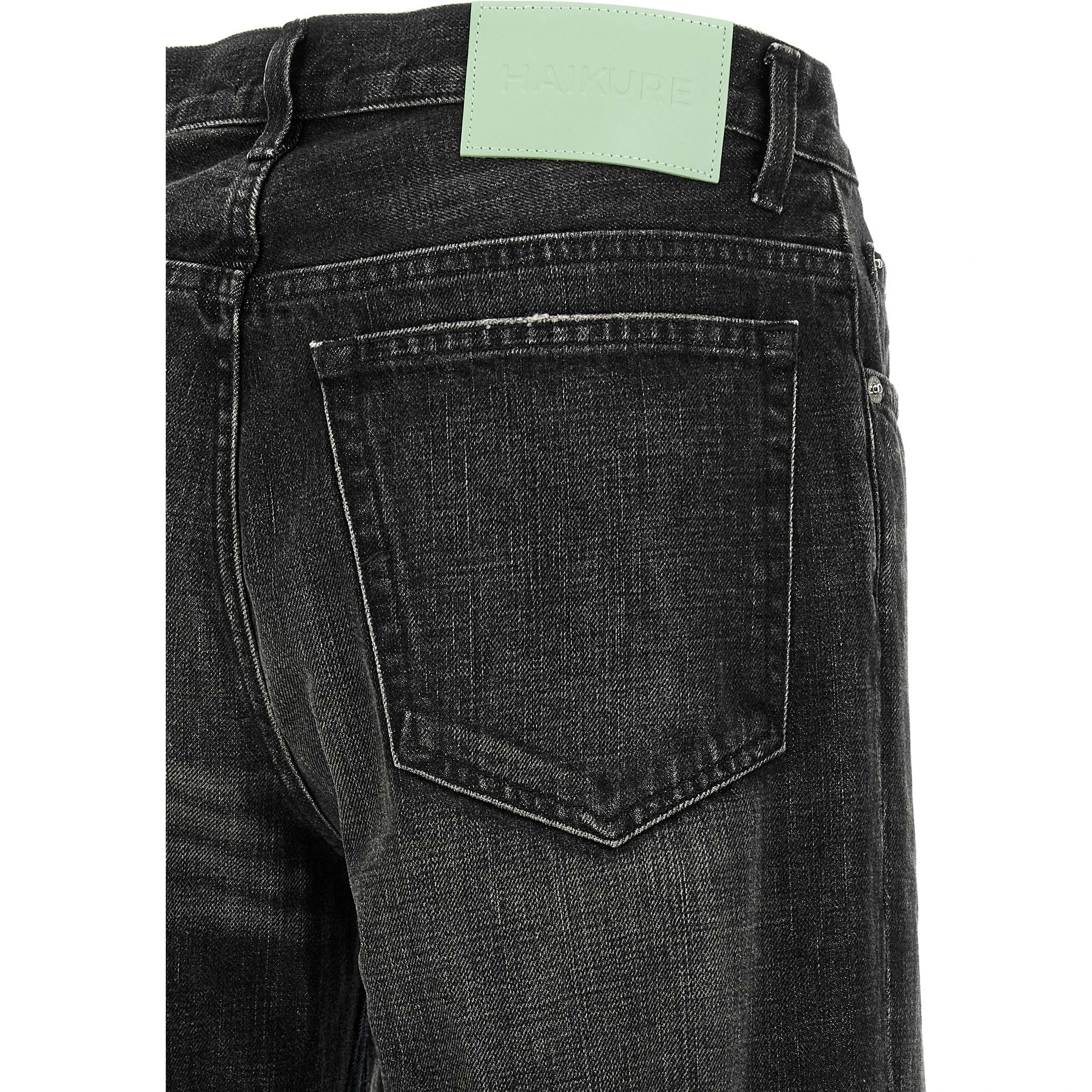 Gray Cotton Flared Jeans