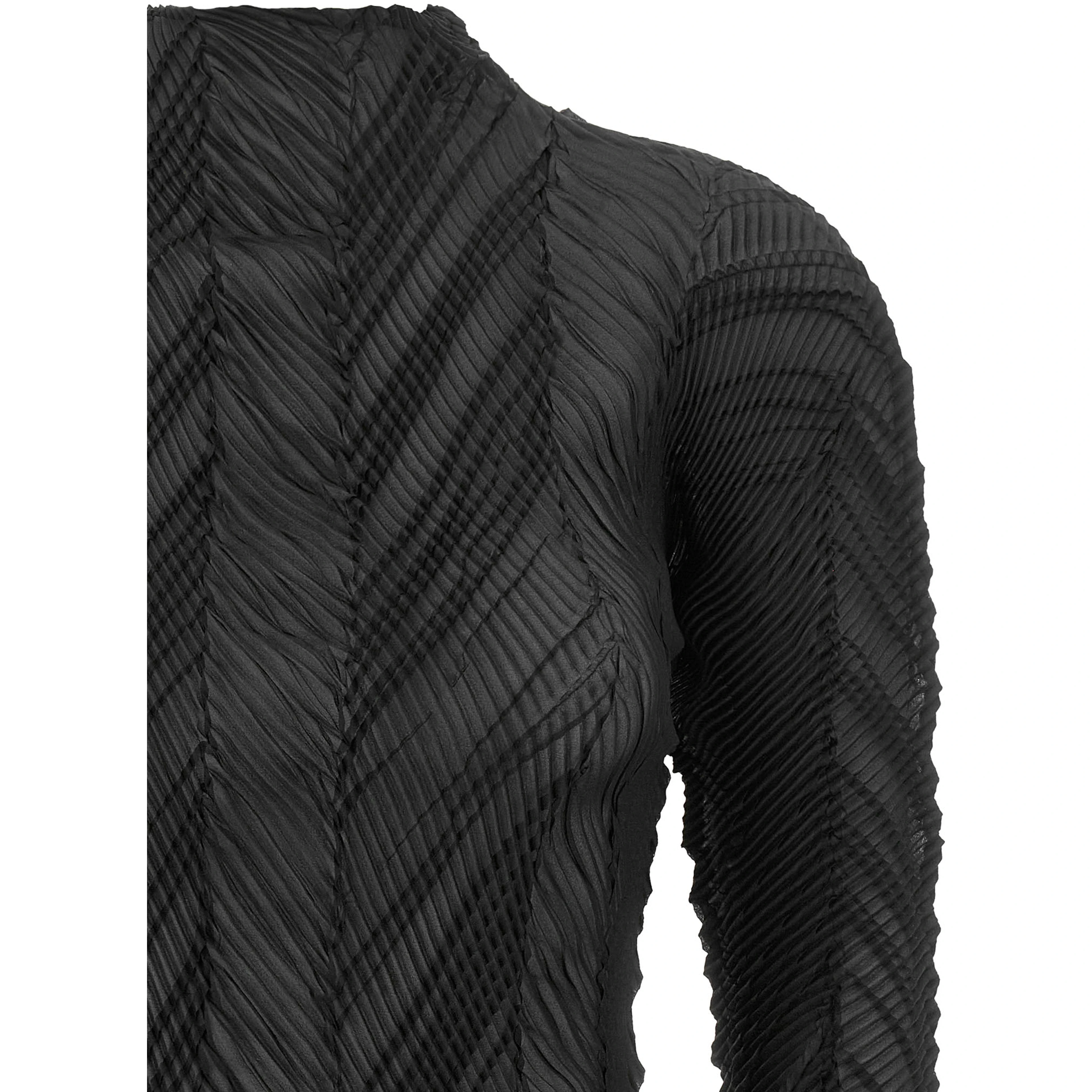 Black Polyester Cardigan
