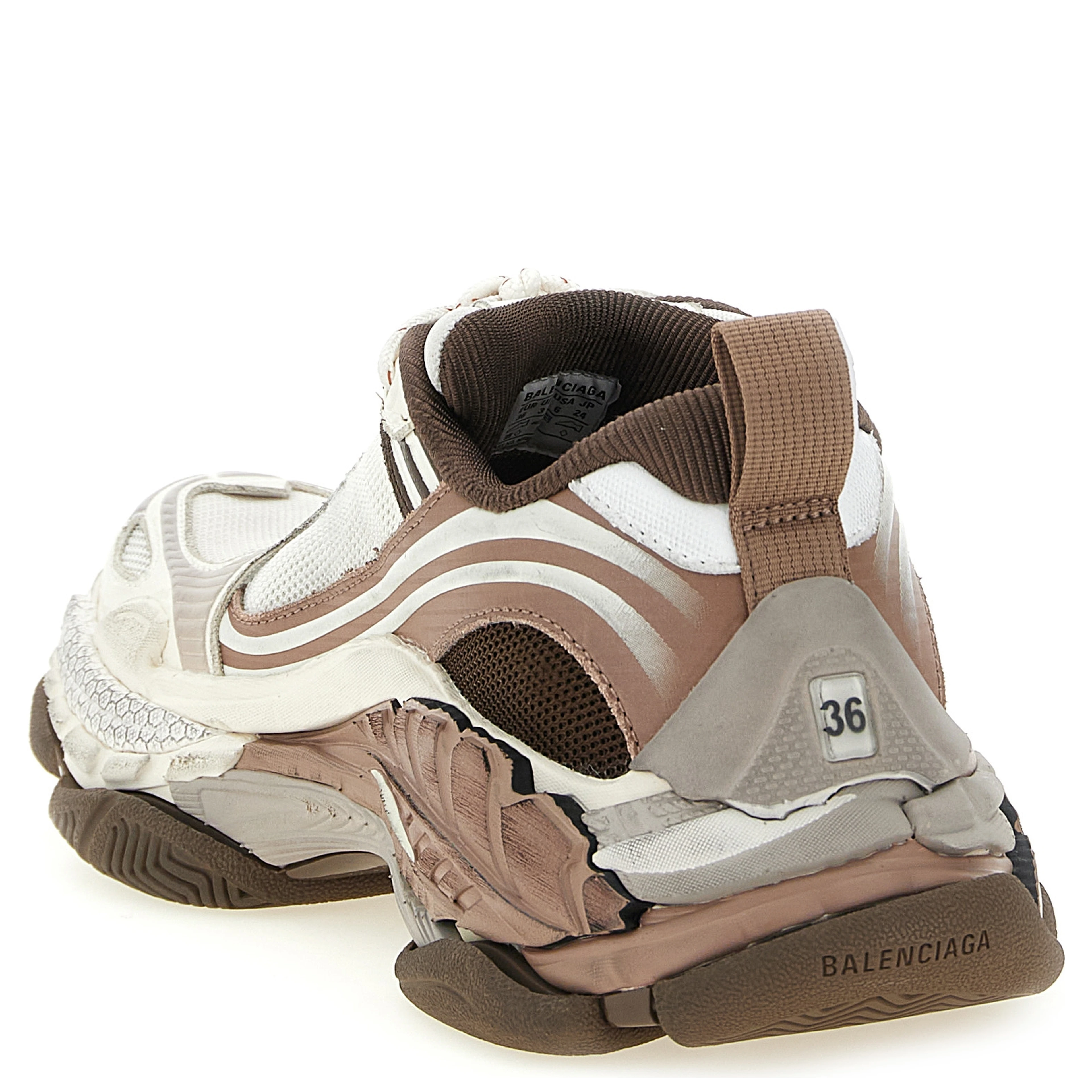 Brown Polyethylene Athletic Sneakers