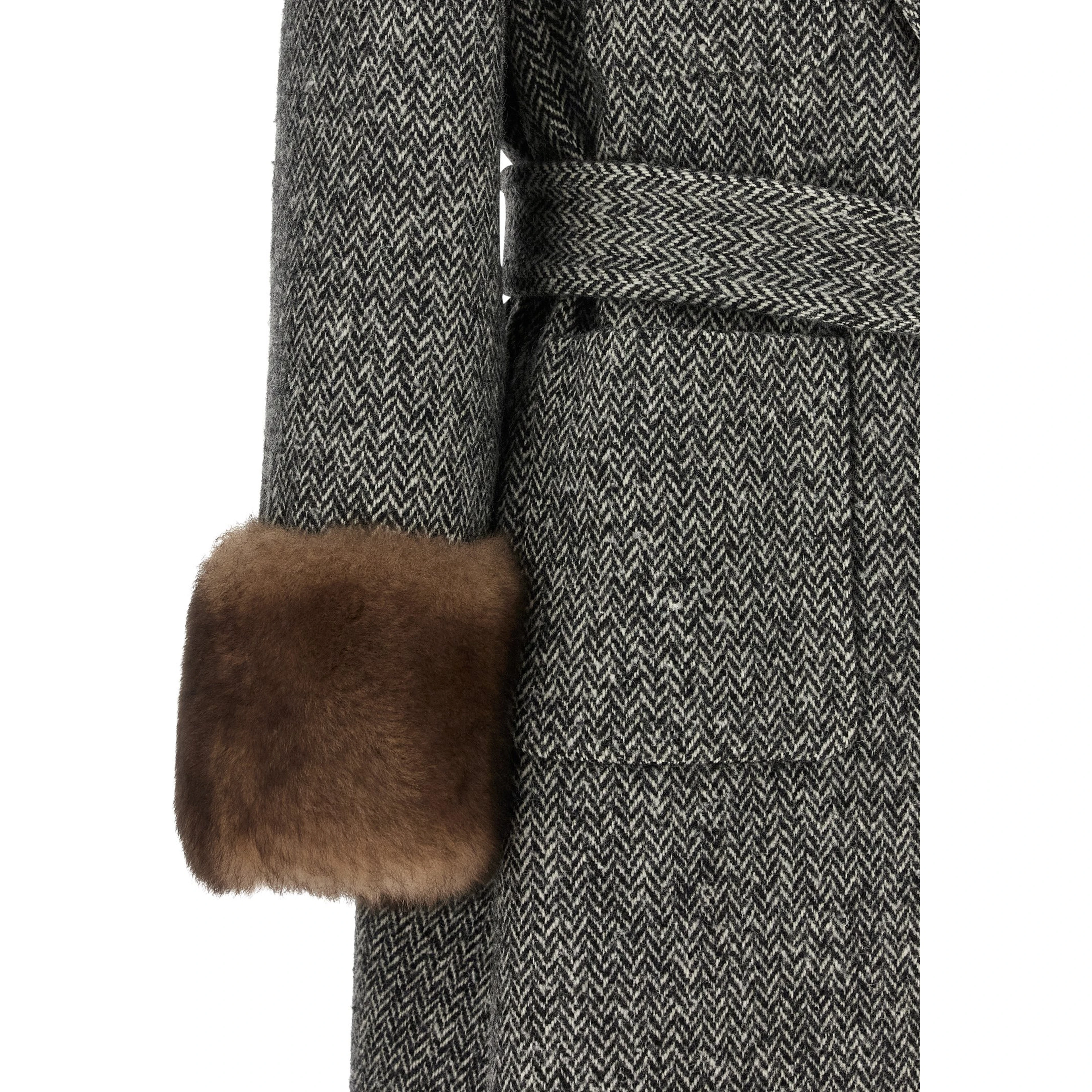 Bicolor Virgin Wool Coat