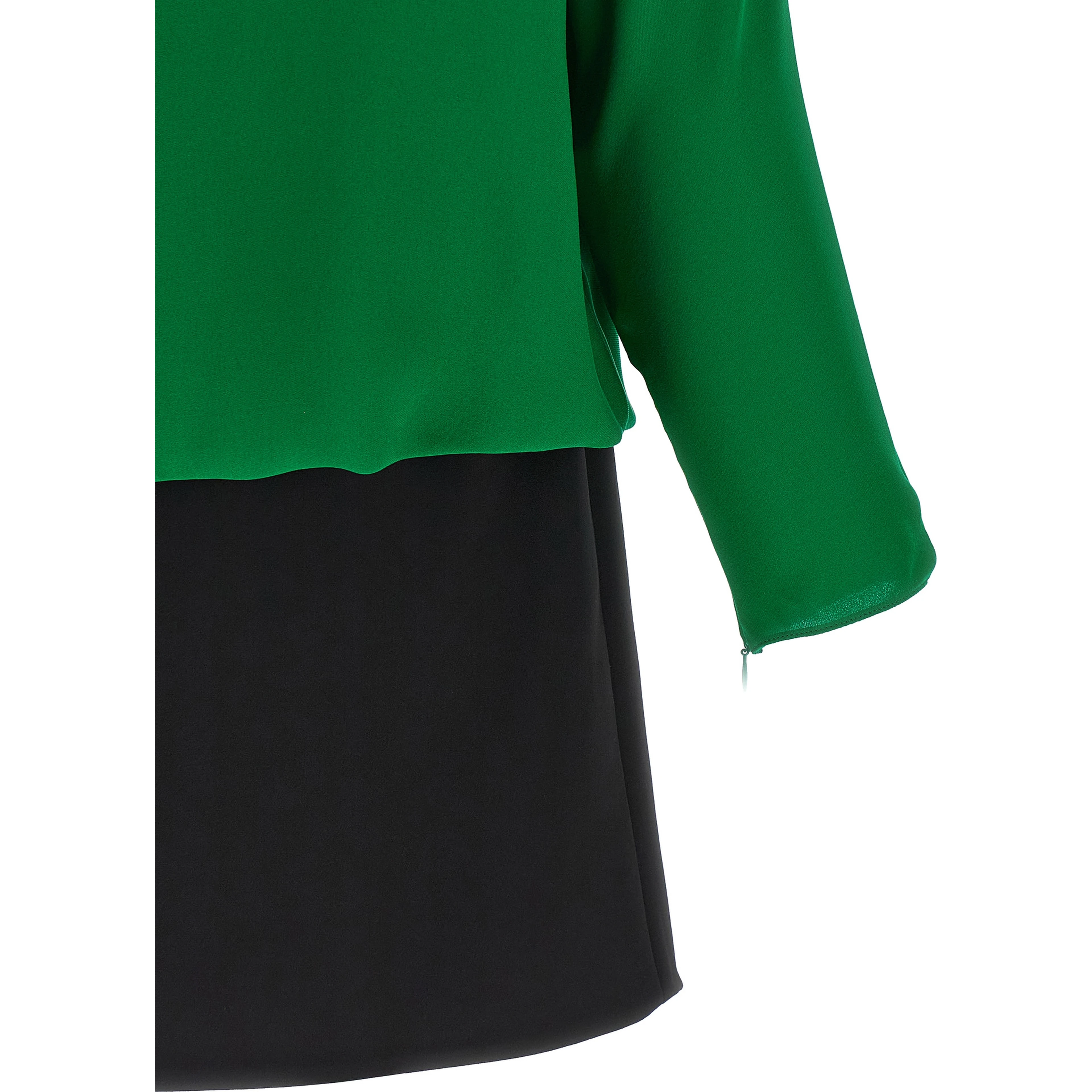 Bicolor Silk Short Dress
