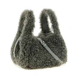 Gray Polyester Shoulder Bag