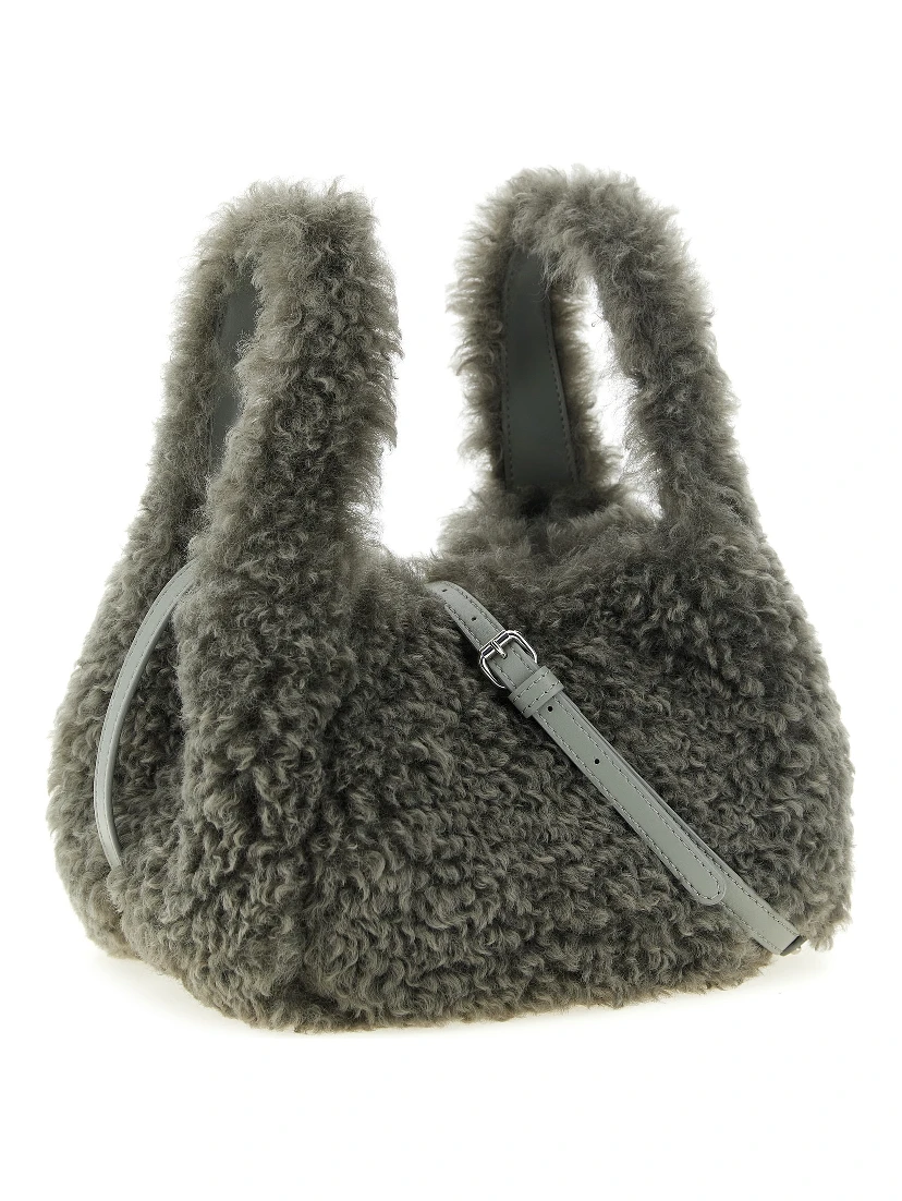 Gray Polyester Shoulder Bag