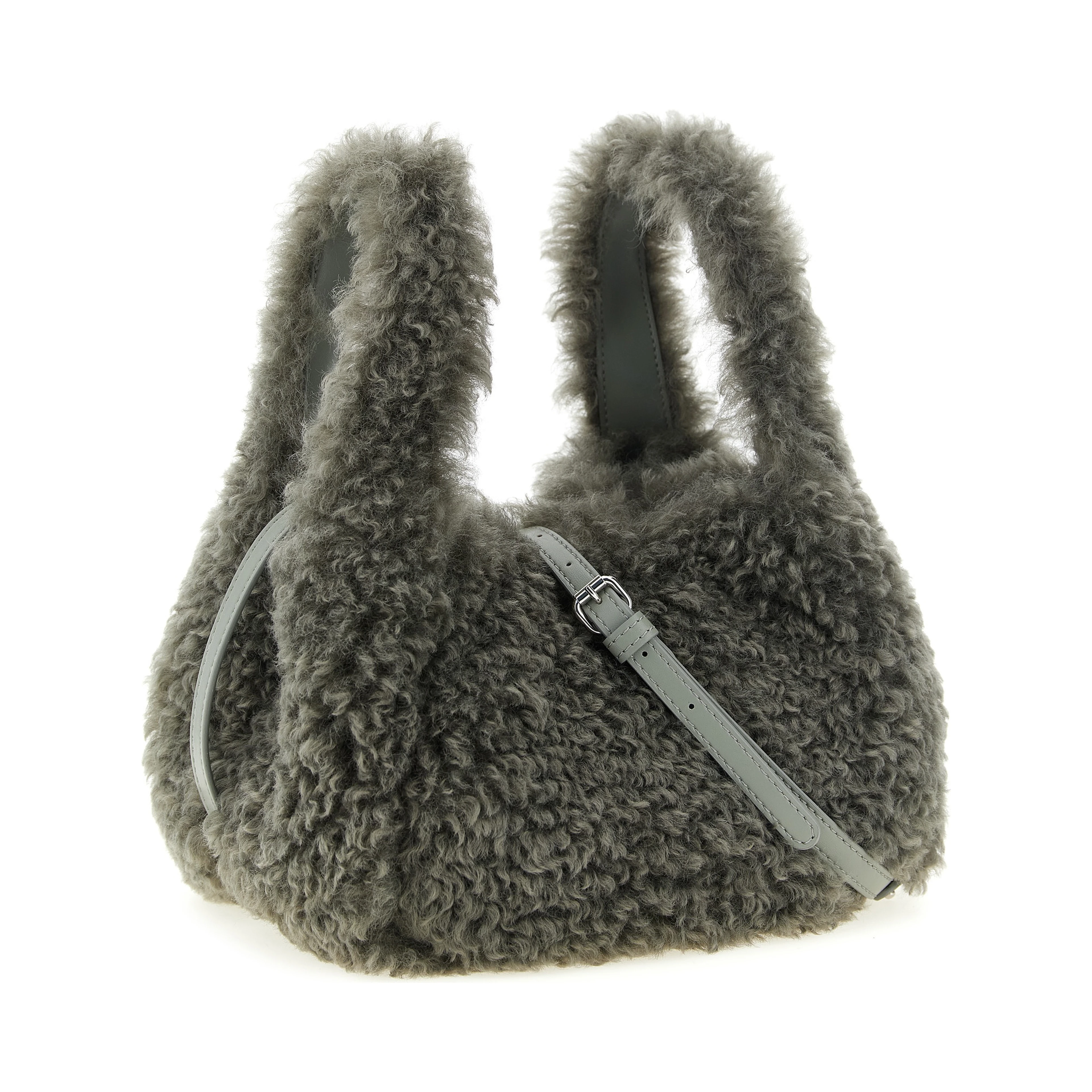 Gray Polyester Shoulder Bag