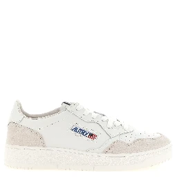 White Cowhide Low Top Sneakers