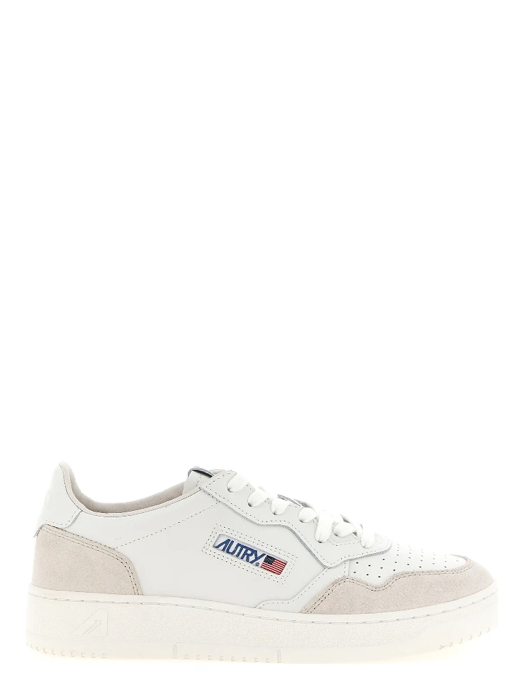 White Cowhide Low Top Sneakers