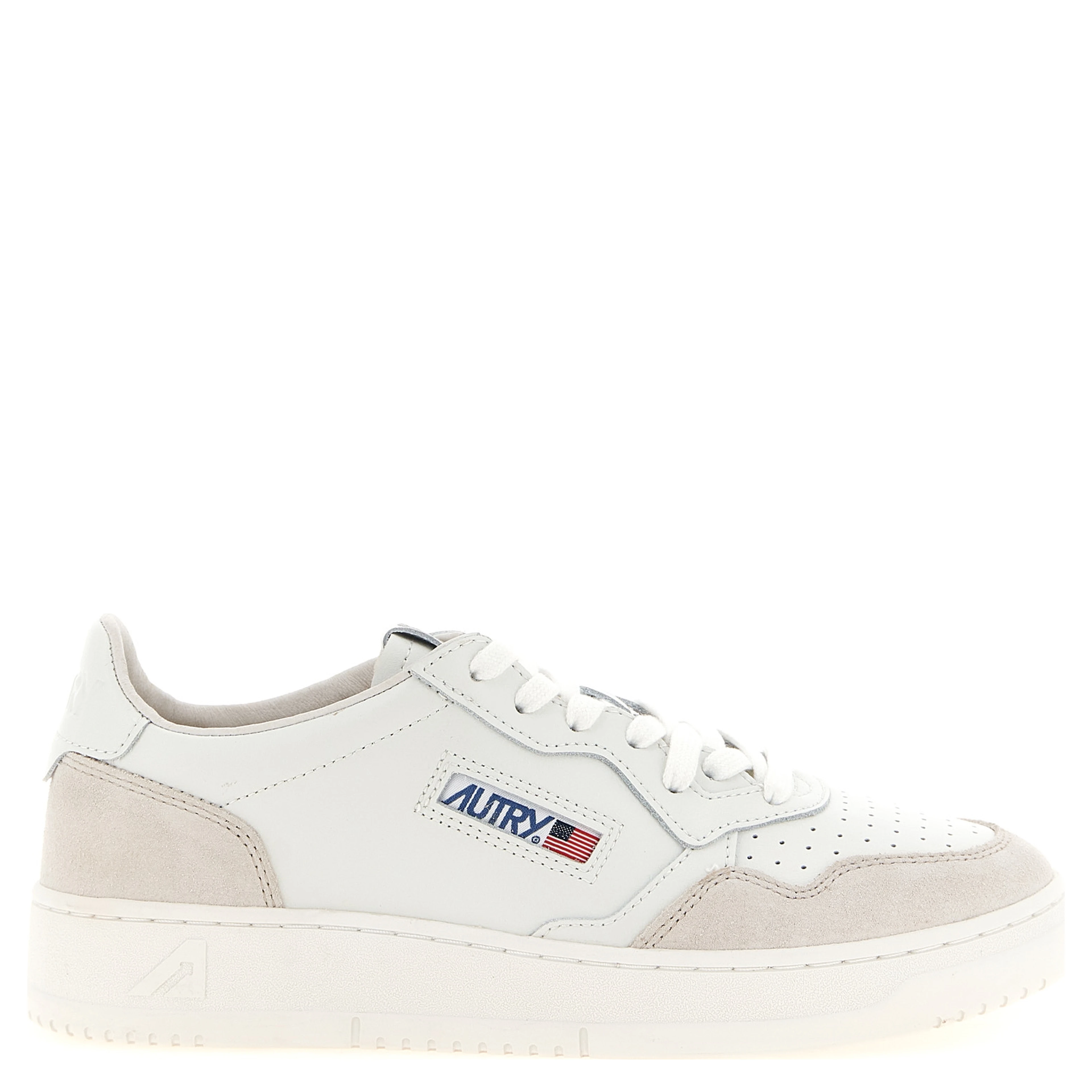 White Cowhide Low Top Sneakers