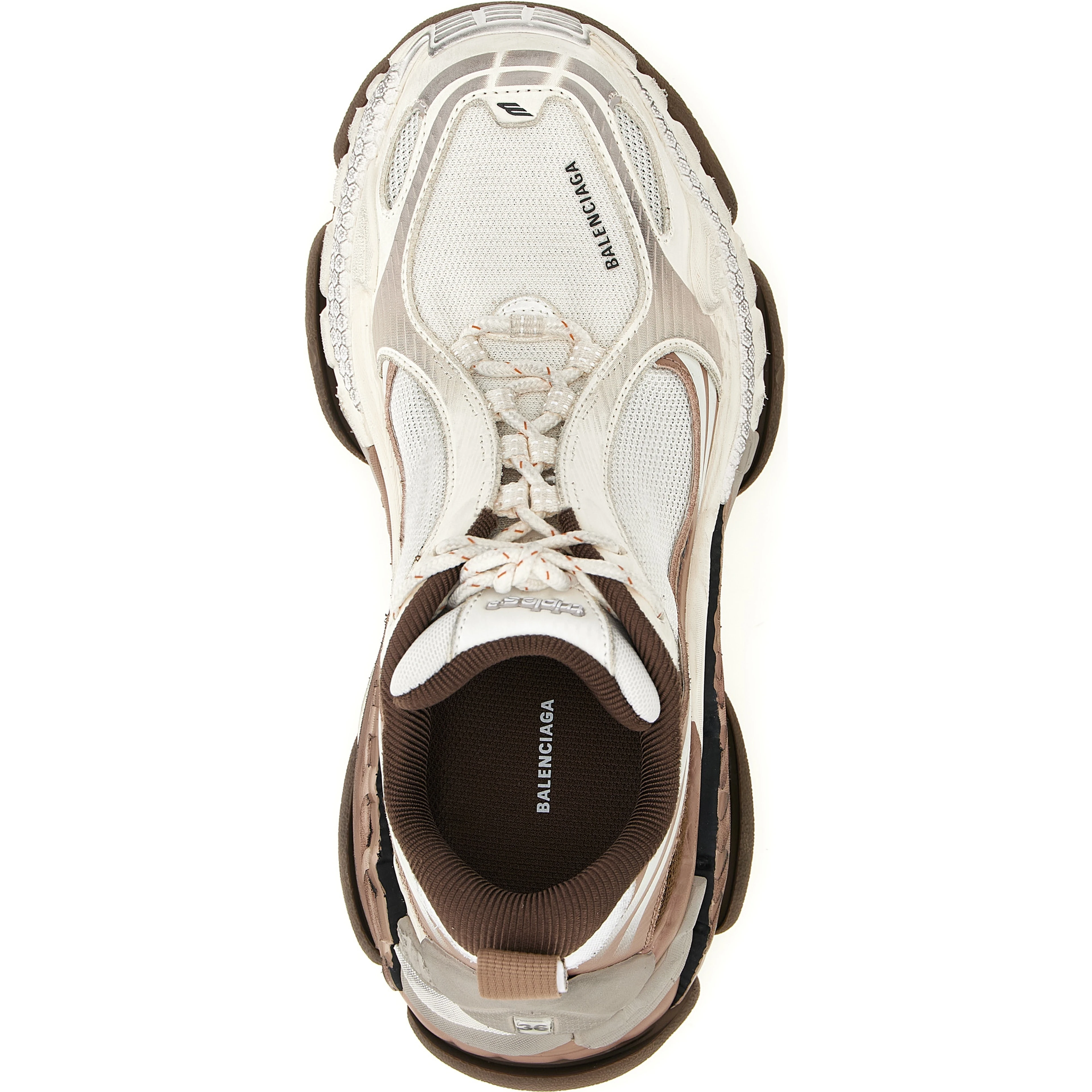 Brown Polyethylene Athletic Sneakers