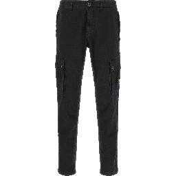 Black Cotton Cargo Pants
