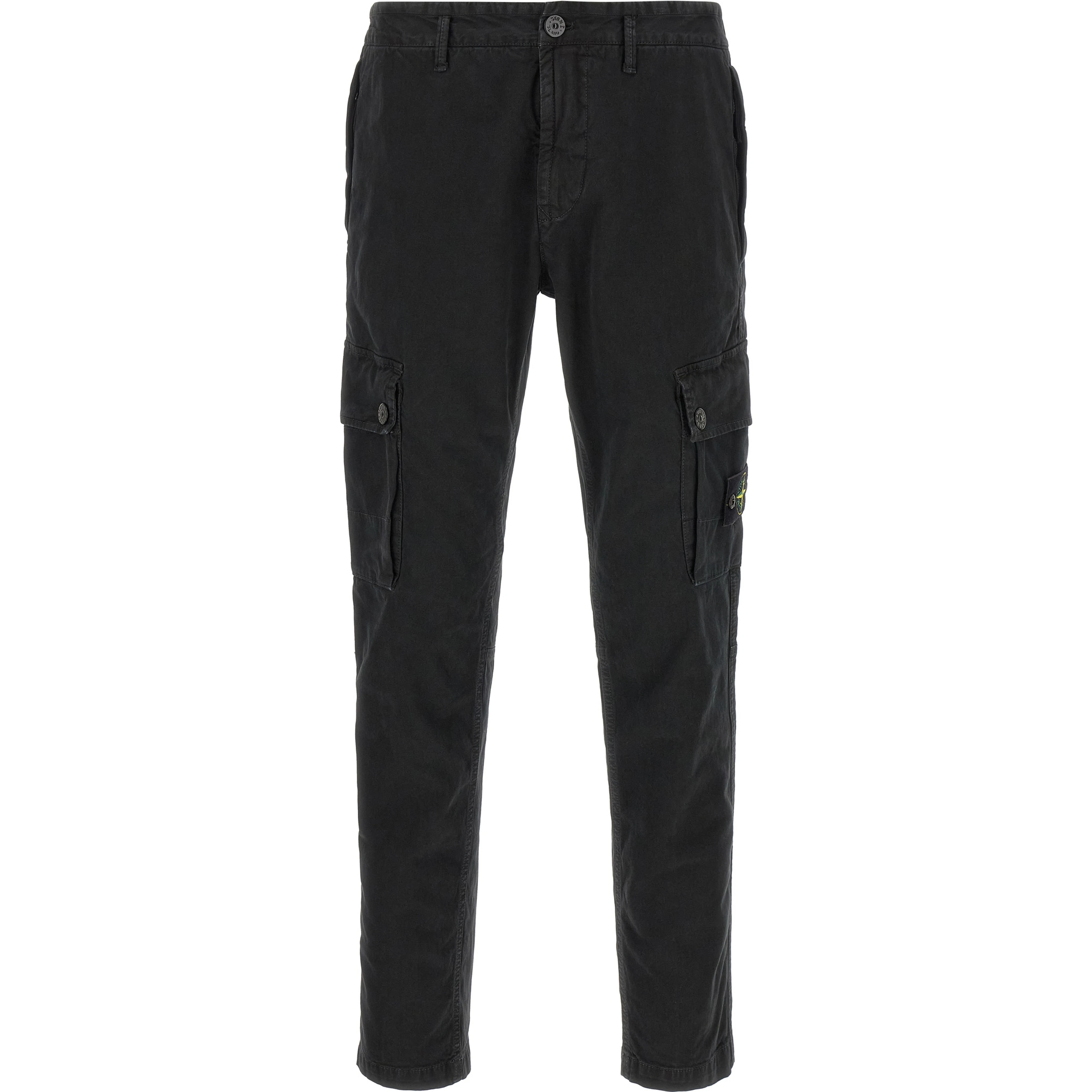 Black Cotton Cargo Pants