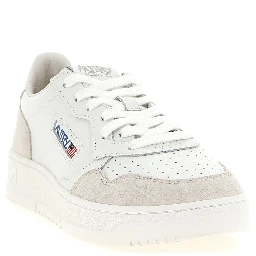 White Cowhide Low Top Sneakers
