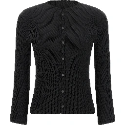Black Polyester Cardigan