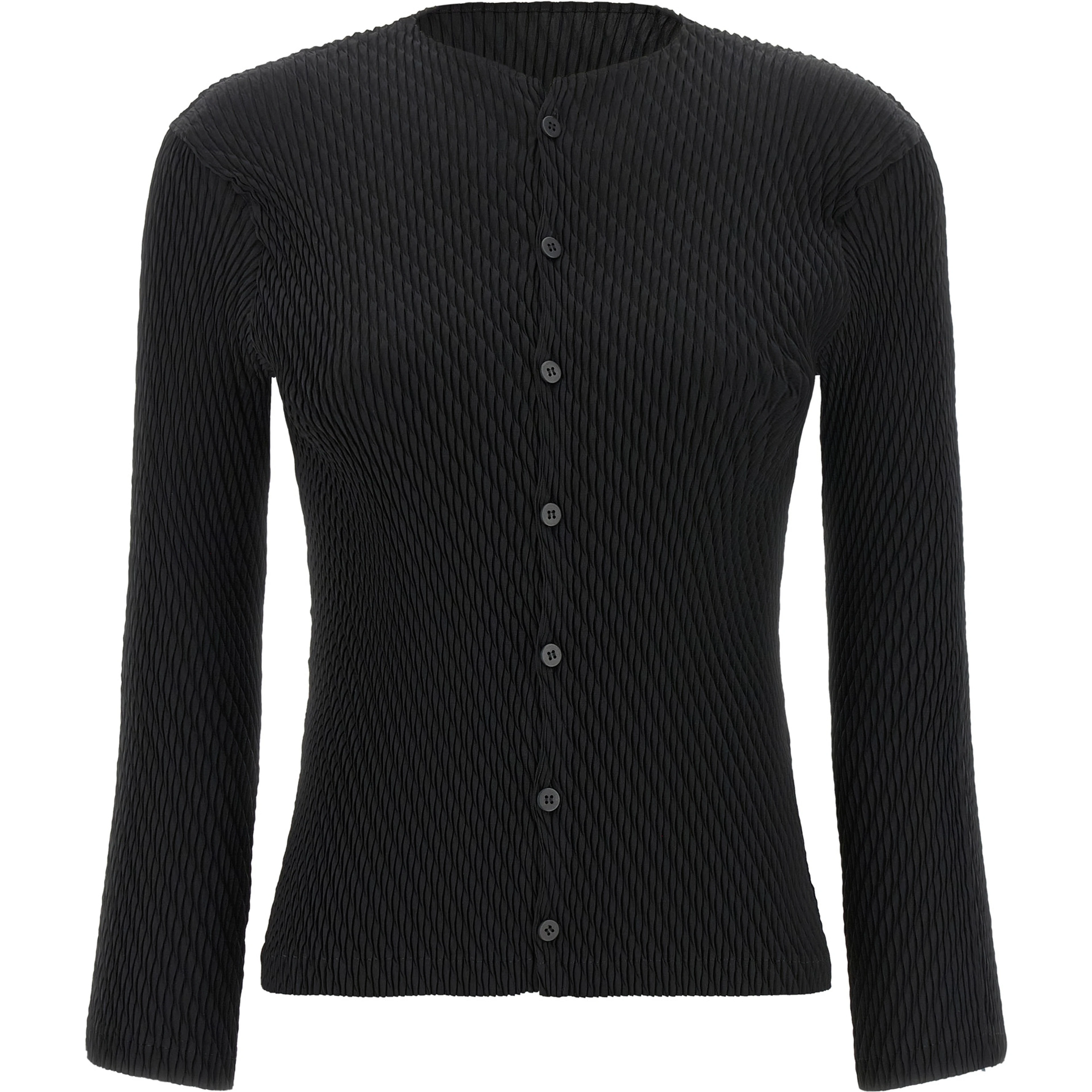 Black Polyester Cardigan