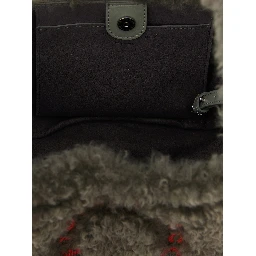 Gray Polyester Shoulder Bag