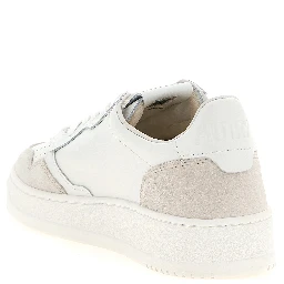 White Cowhide Low Top Sneakers