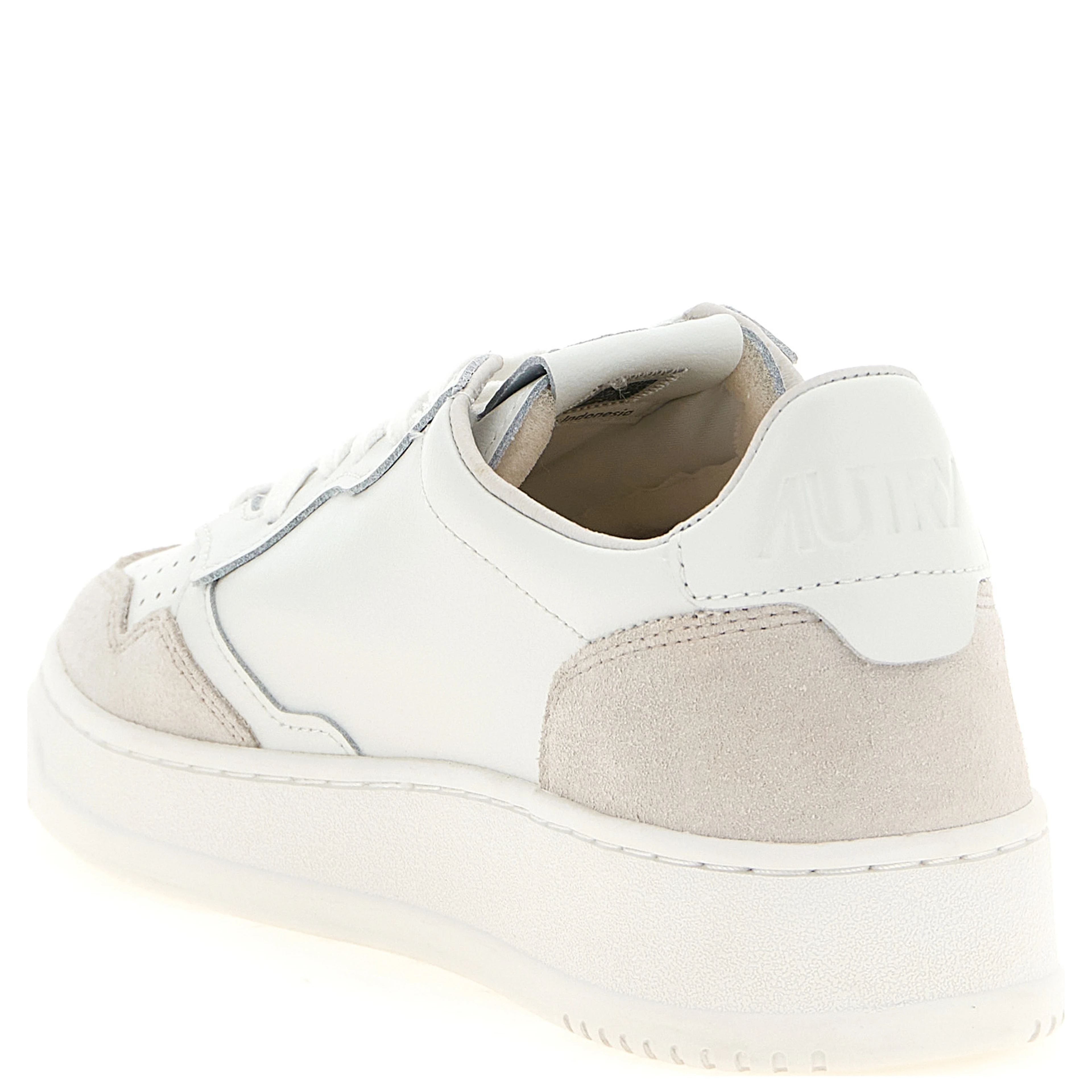 White Cowhide Low Top Sneakers