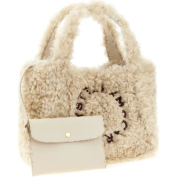 Beige Polyester Tote Bag