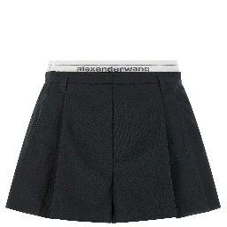 Black Cotton Bermuda Shorts