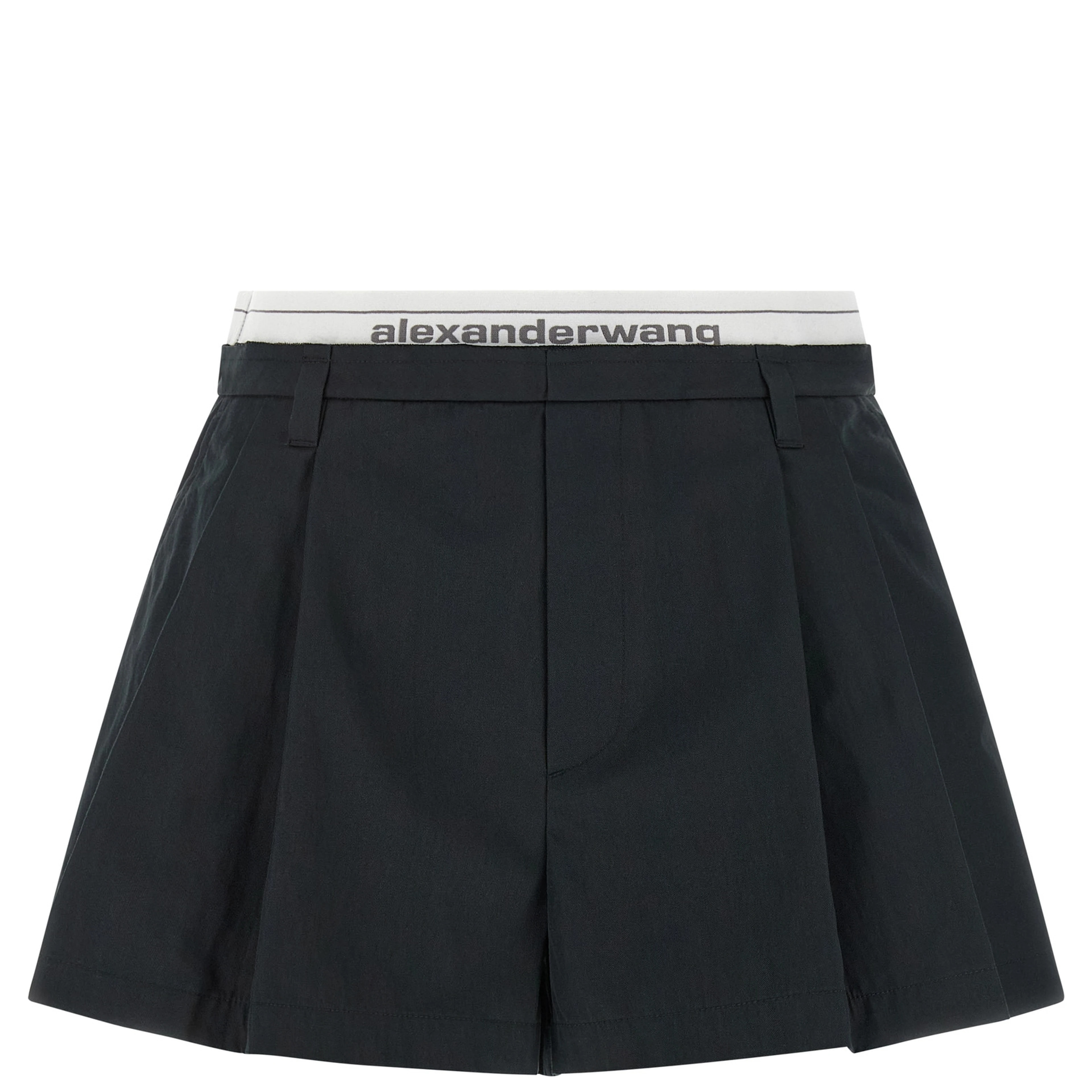 Black Cotton Bermuda Shorts