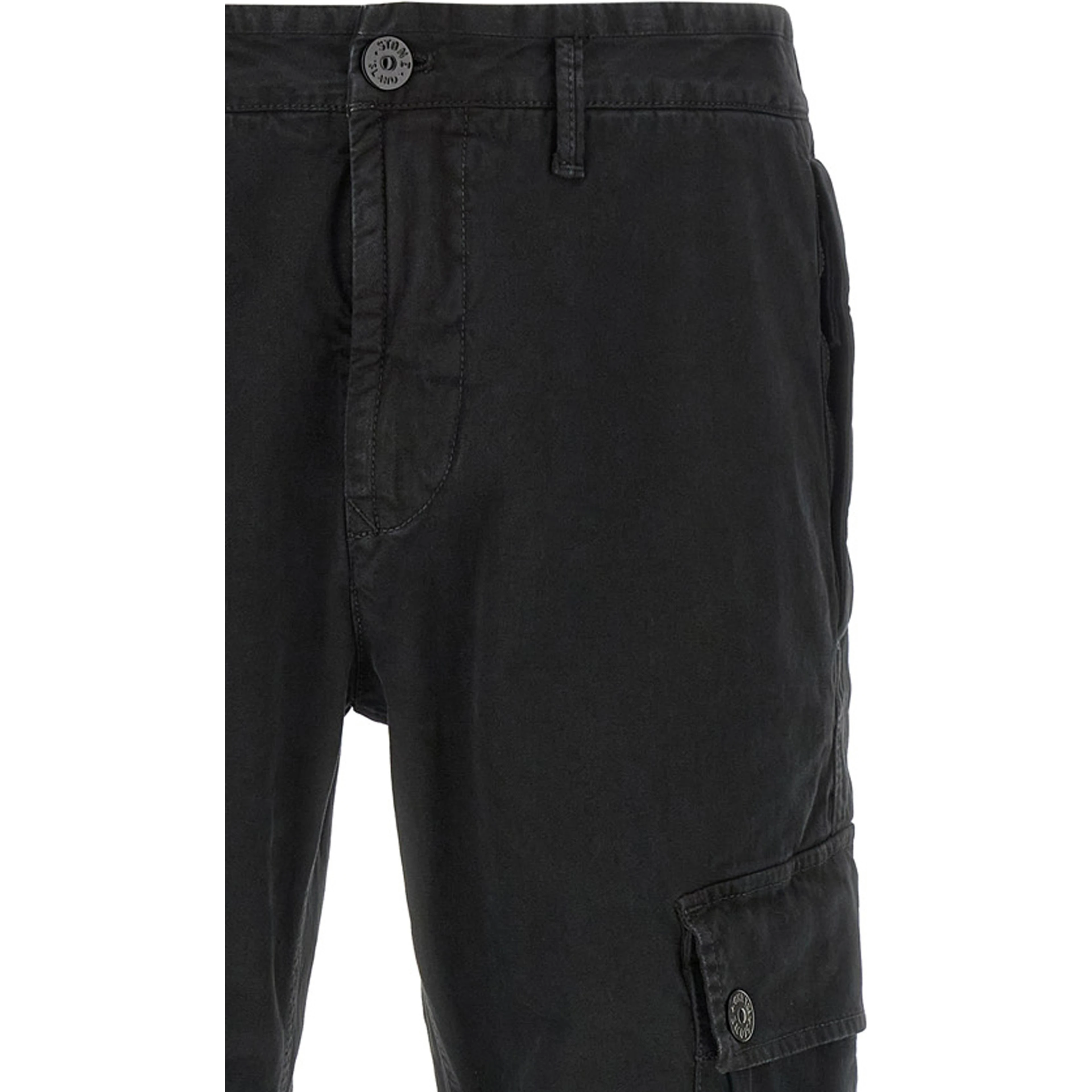 Black Cotton Cargo Pants