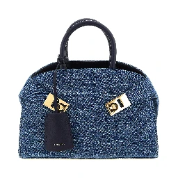 Blue Fabric Handbag
