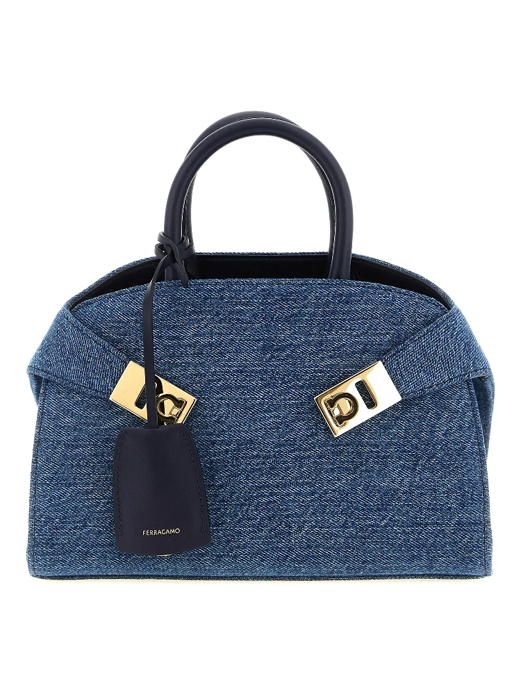 Blue Fabric Handbag