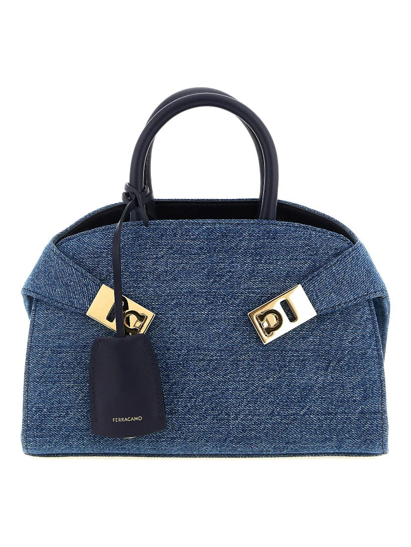 Blue Fabric Handbag