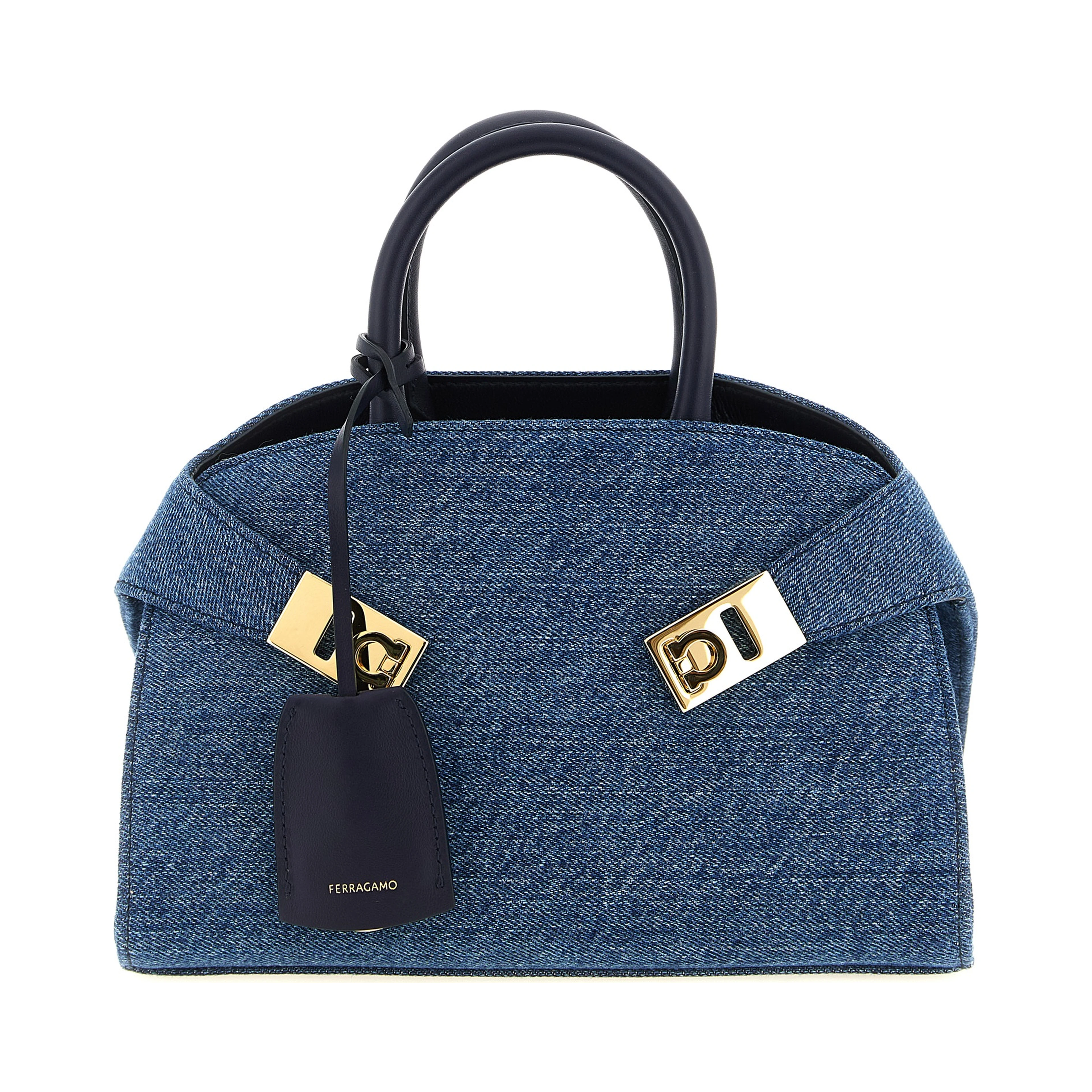 Blue Fabric Handbag