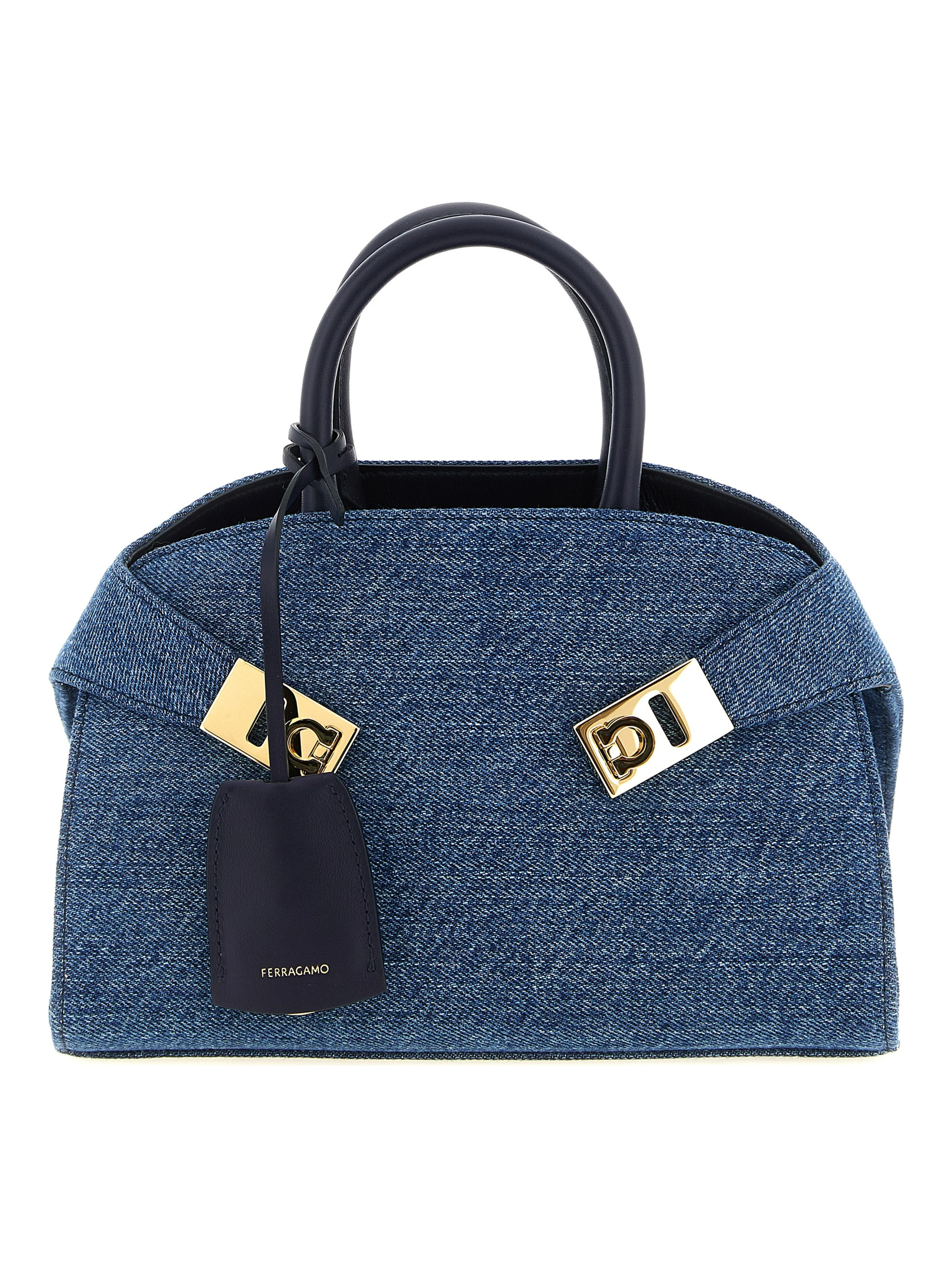 Blue Fabric Handbag