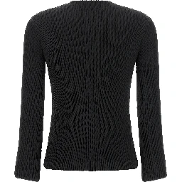 Black Polyester Cardigan