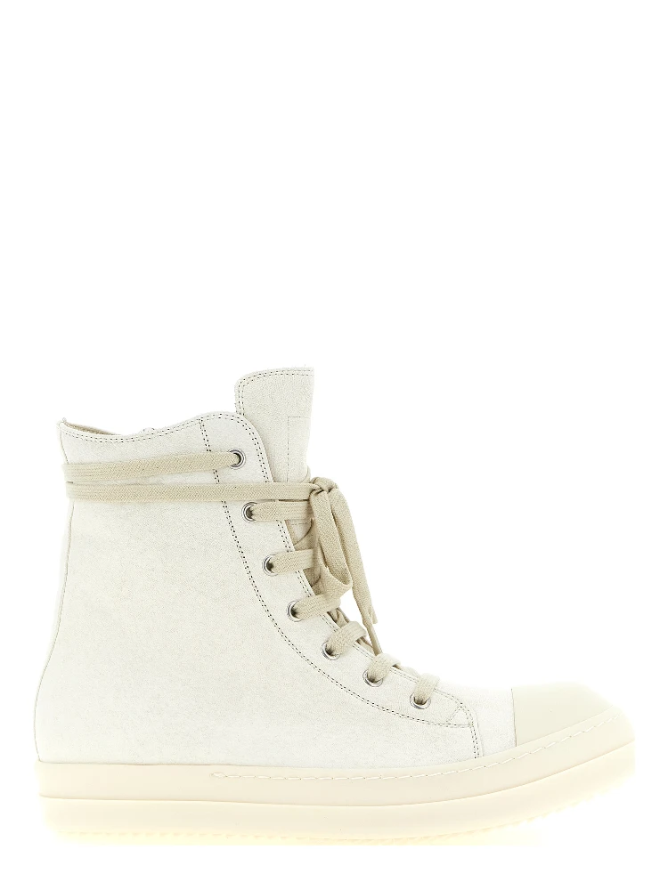 White Lamb Leather High Top Sneakers