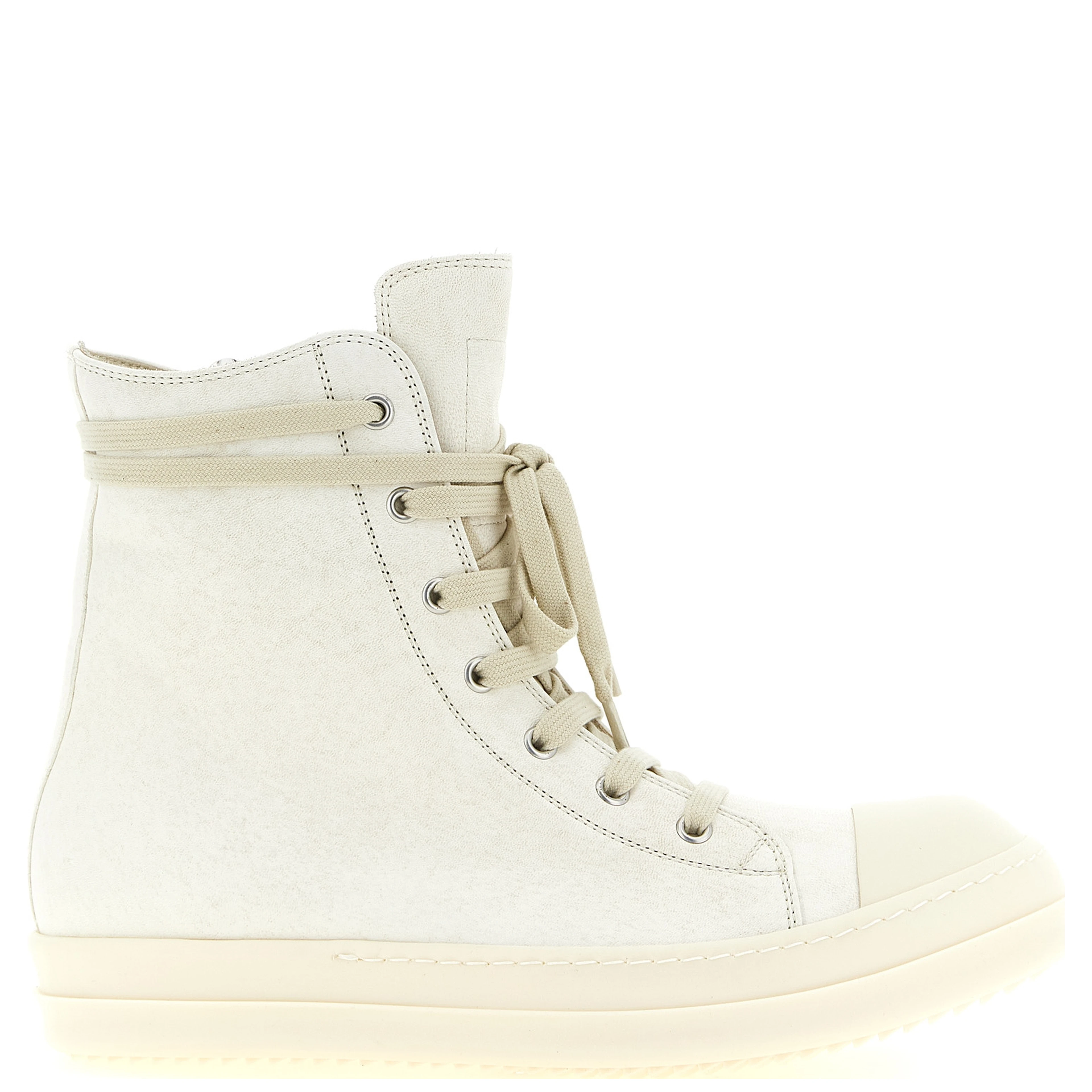 White Lamb Leather High Top Sneakers