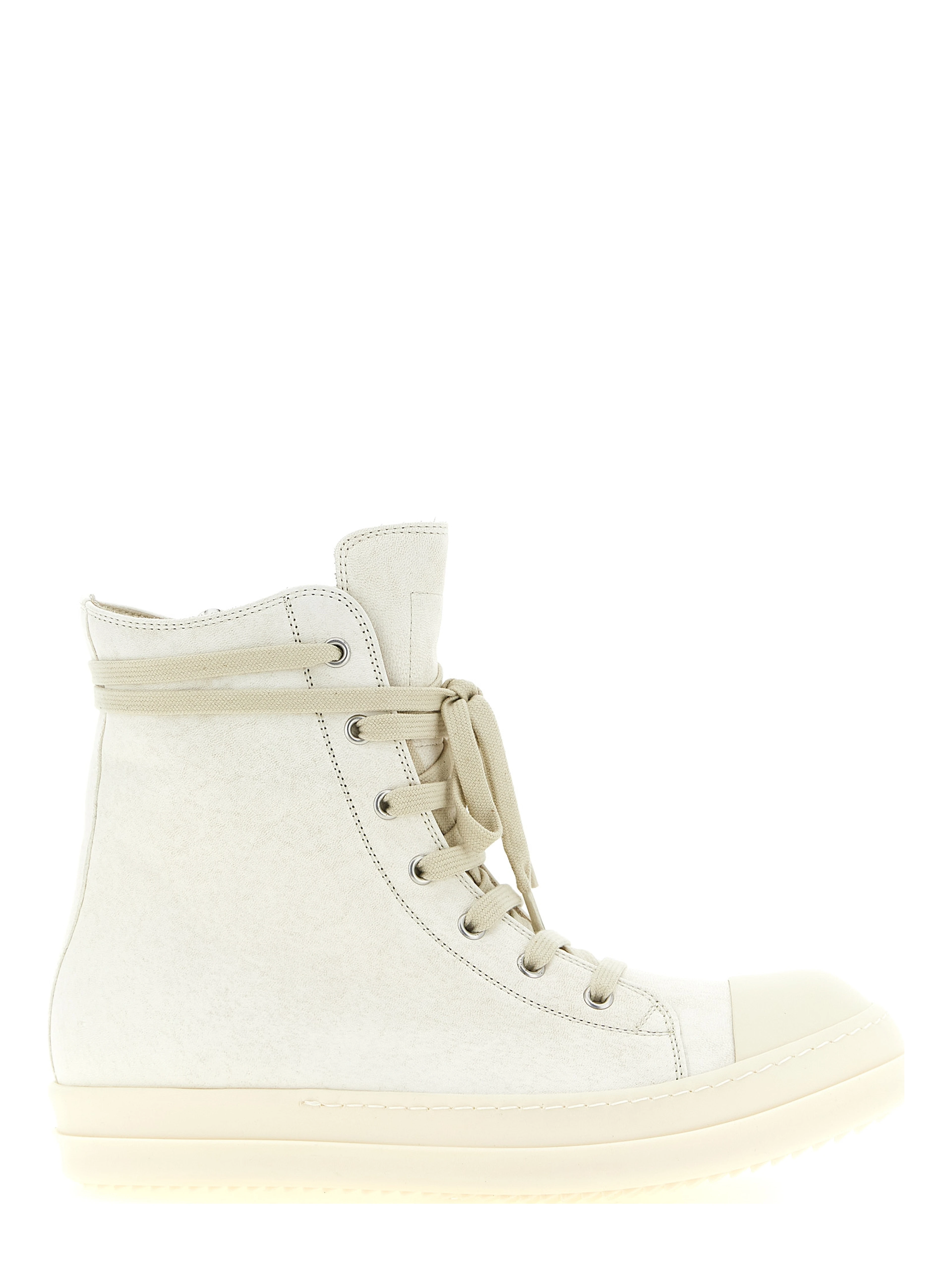 White Lamb Leather High Top Sneakers