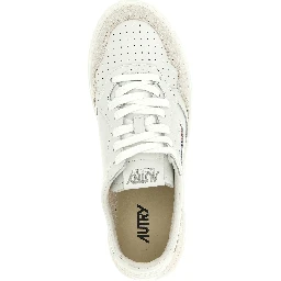 White Cowhide Low Top Sneakers
