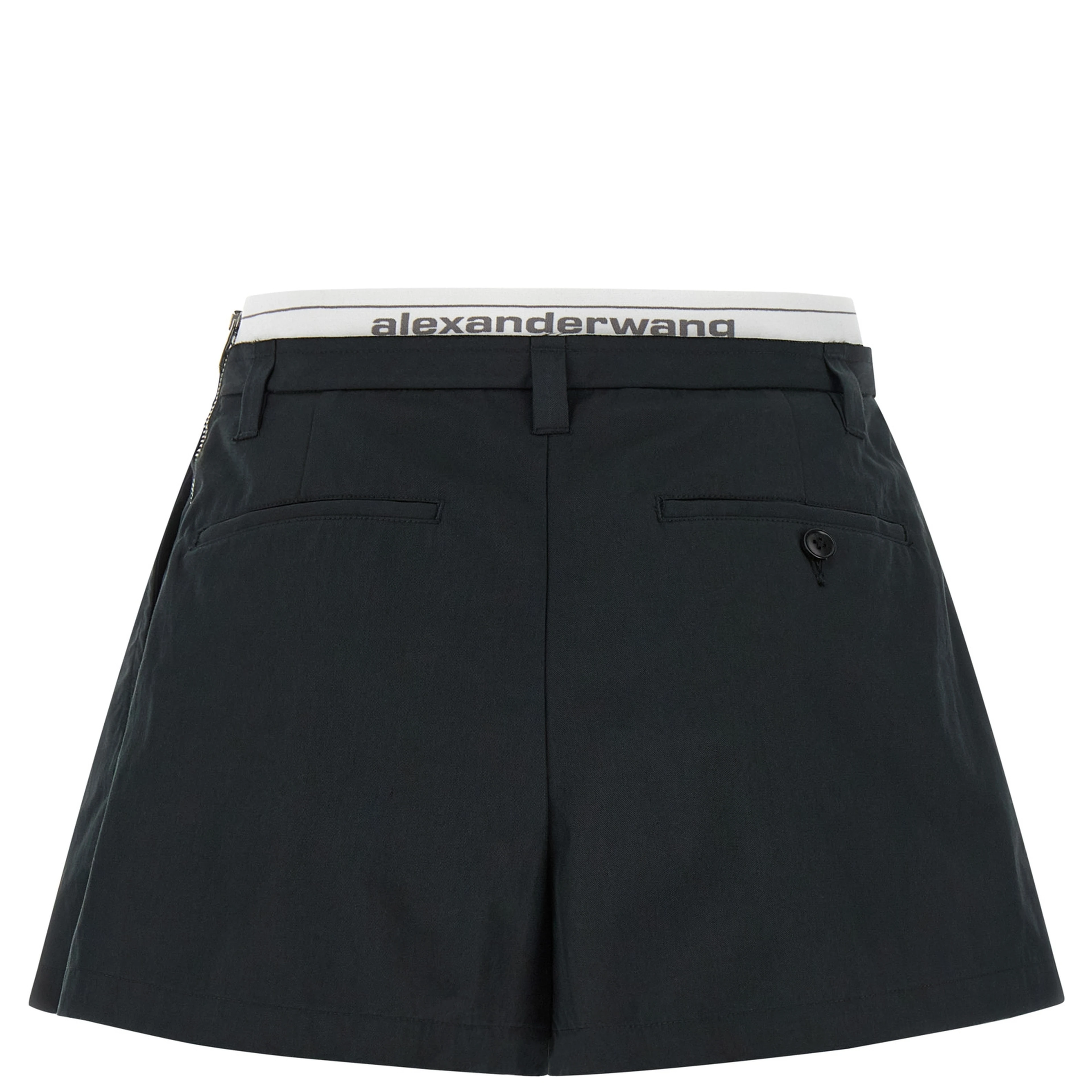 Black Cotton Bermuda Shorts
