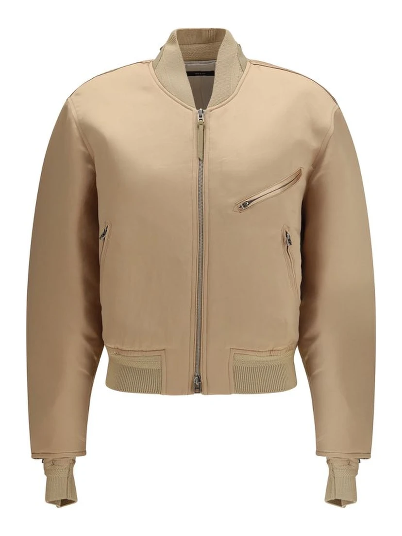Gold Satin Bomber