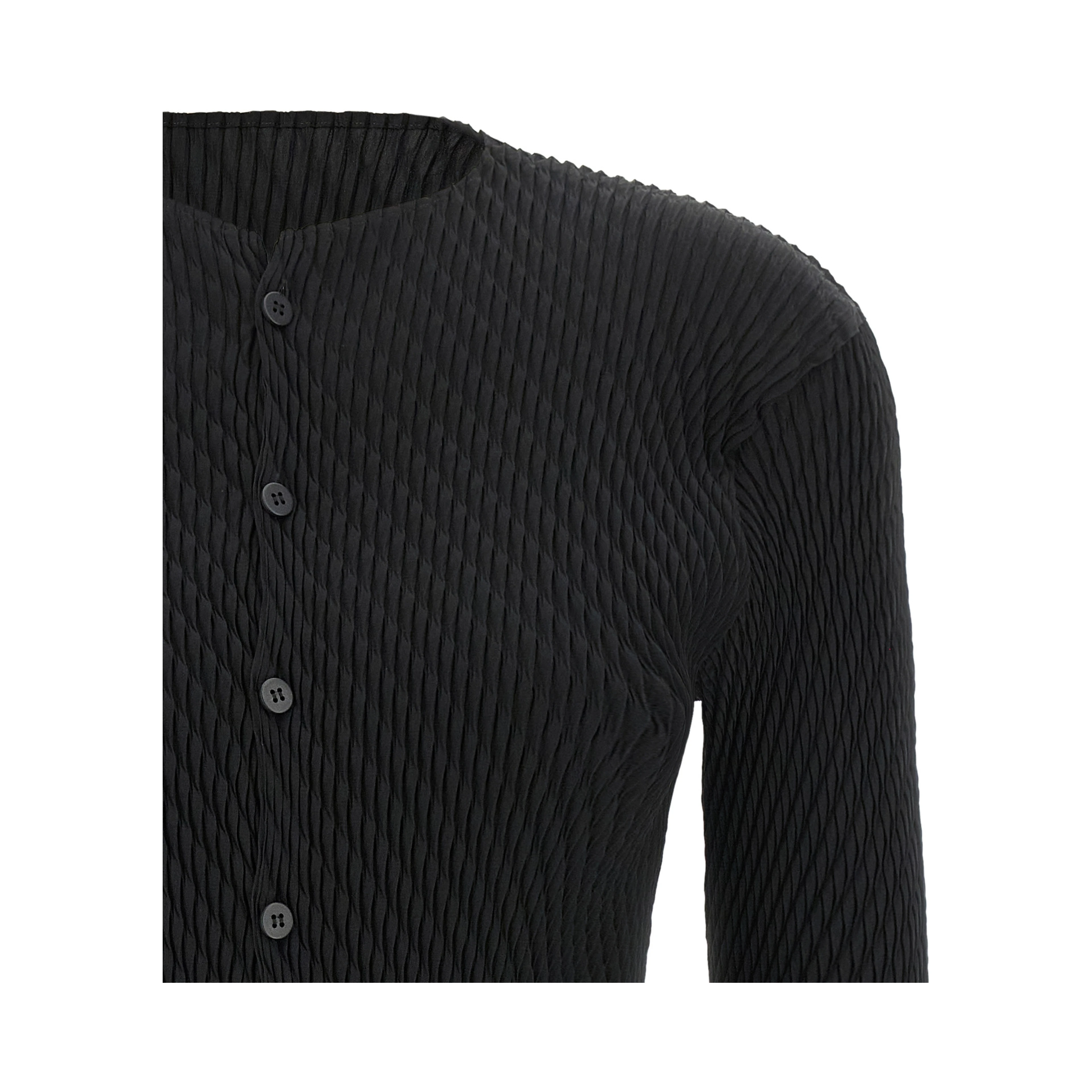 Black Polyester Cardigan