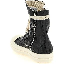 Black Cotton High Top Sneakers