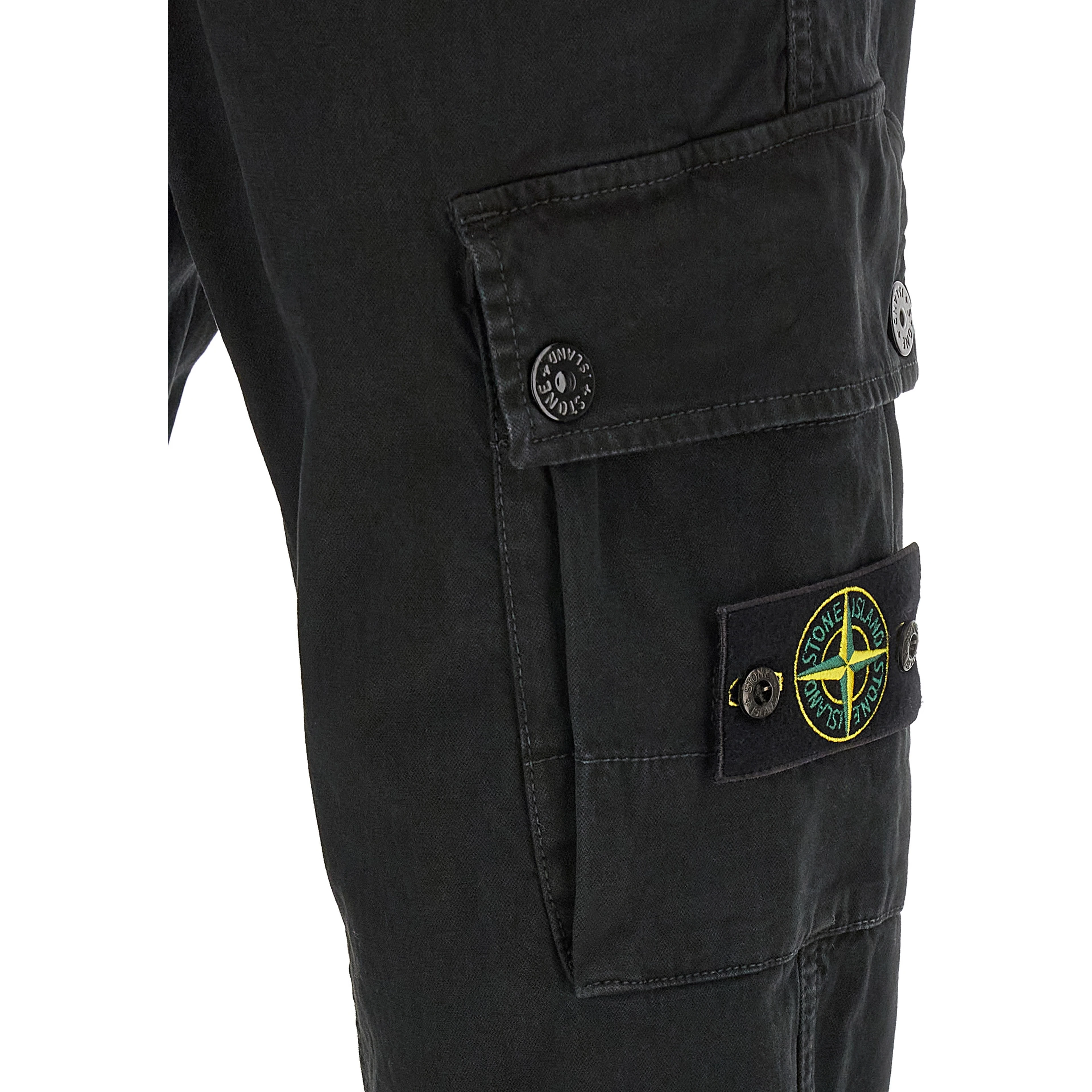Black Cotton Cargo Pants