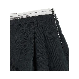 Black Cotton Bermuda Shorts