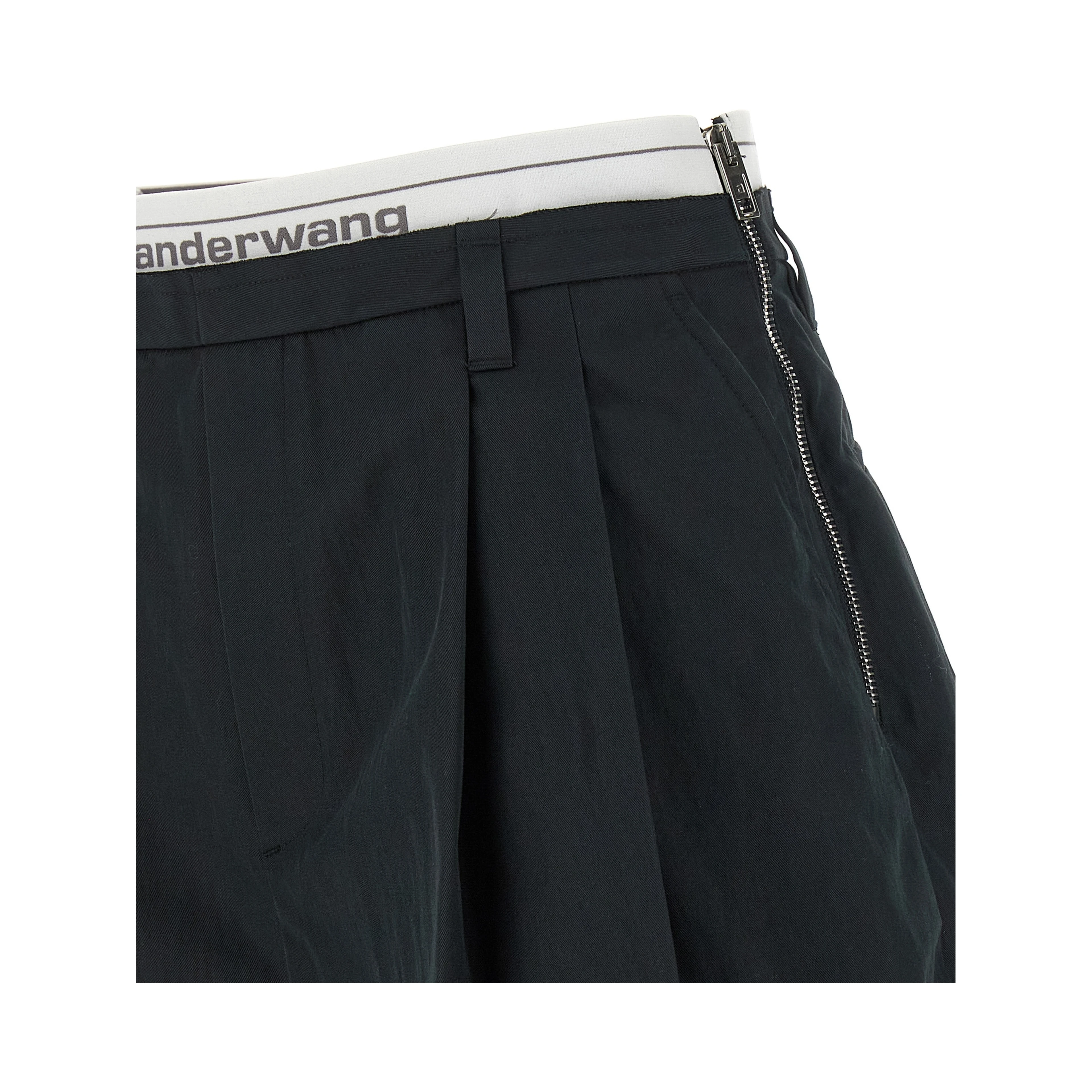 Black Cotton Bermuda Shorts
