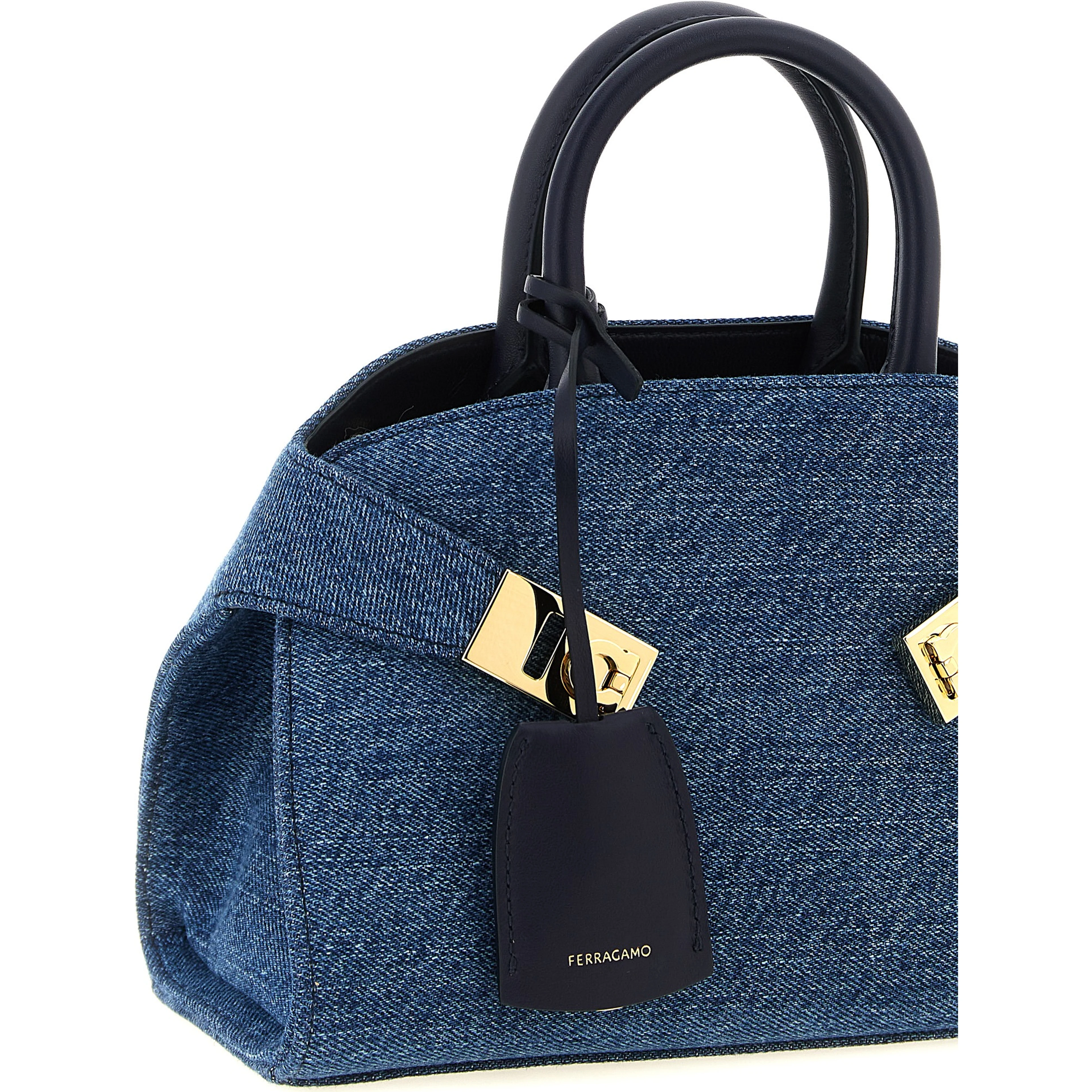Blue Fabric Handbag