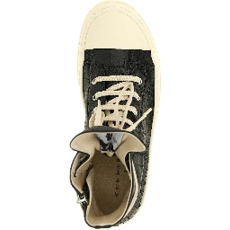 Black Cotton High Top Sneakers