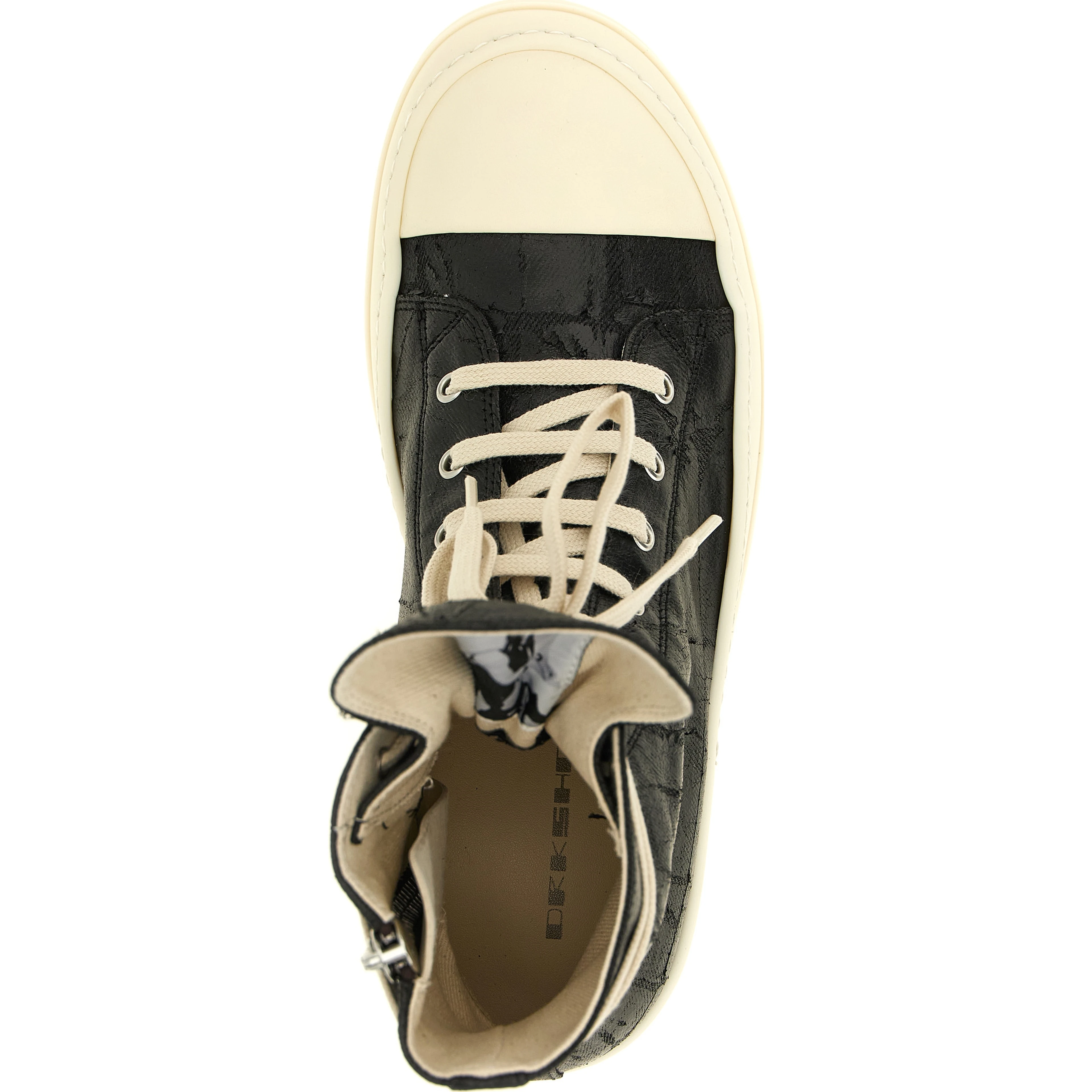 Black Cotton High Top Sneakers