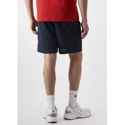 Navy Blue Polyester Bermuda Shorts