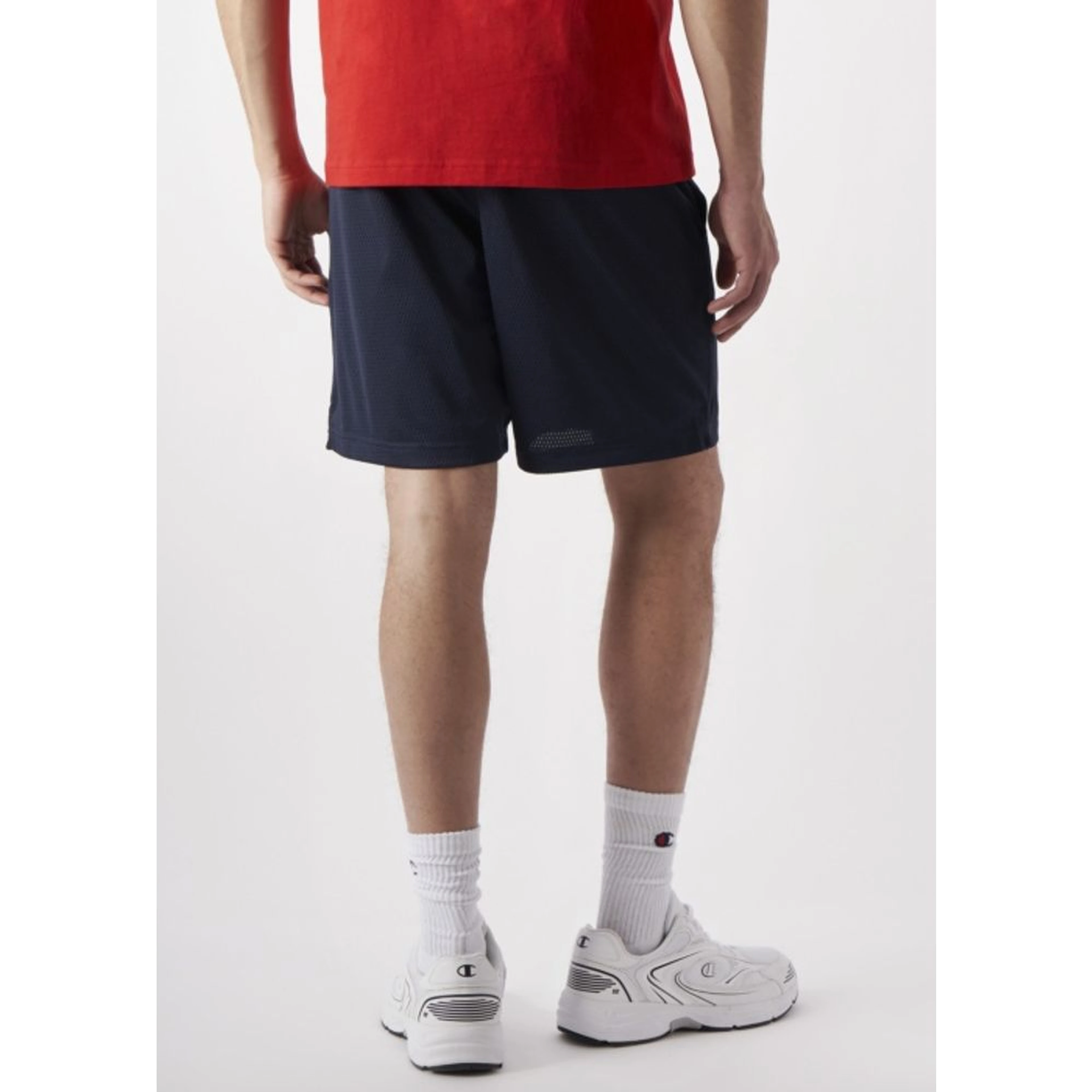 Navy Blue Polyester Bermuda Shorts