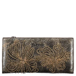 Brown Polyurethane Women's Wallet